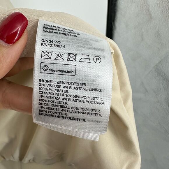 H&M Womens L Cream Oversized Blazer Structured One Button Minimalist Old Money - Picture 4 of 16